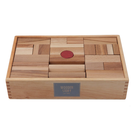 Wooden Story XL Natural Wooden Blocks in Tray ONETESSORI